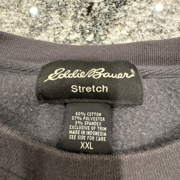 Eddie Bauer Stretch Gray‎ Logo Mens 2XL Sweatshirt Pullover Long Sleeve 90s Y2K - Picture 6 of 10